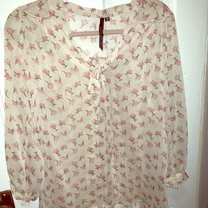 Nordstrom cream and rose adores blouse